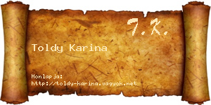 Toldy Karina névjegykártya